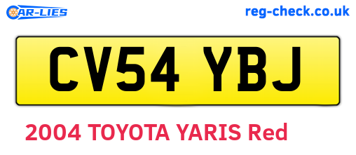 CV54YBJ are the vehicle registration plates.