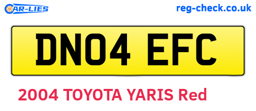 DN04EFC are the vehicle registration plates.