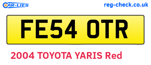 FE54OTR are the vehicle registration plates.