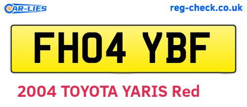 FH04YBF are the vehicle registration plates.
