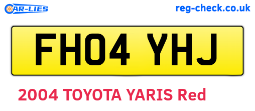 FH04YHJ are the vehicle registration plates.