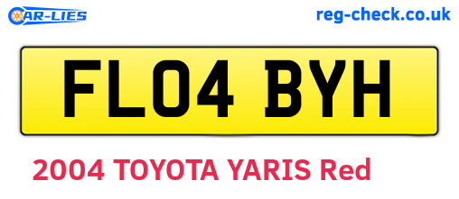 FL04BYH are the vehicle registration plates.