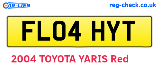 FL04HYT are the vehicle registration plates.