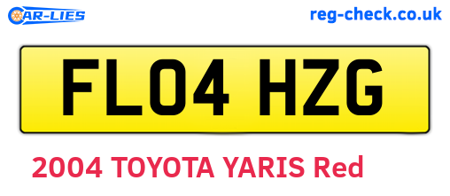 FL04HZG are the vehicle registration plates.