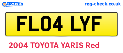 FL04LYF are the vehicle registration plates.