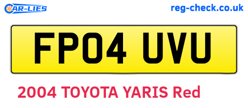 FP04UVU are the vehicle registration plates.
