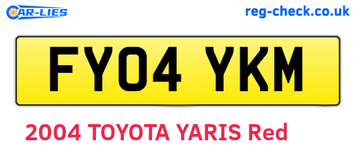 FY04YKM are the vehicle registration plates.