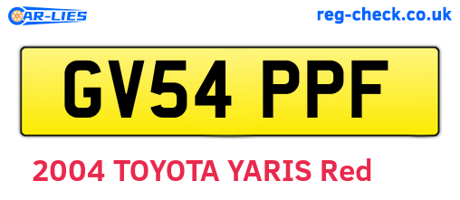 GV54PPF are the vehicle registration plates.