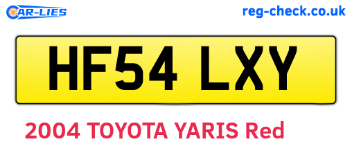 HF54LXY are the vehicle registration plates.