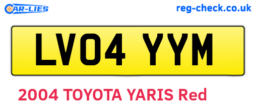 LV04YYM are the vehicle registration plates.