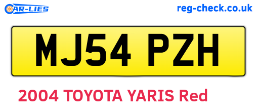 MJ54PZH are the vehicle registration plates.
