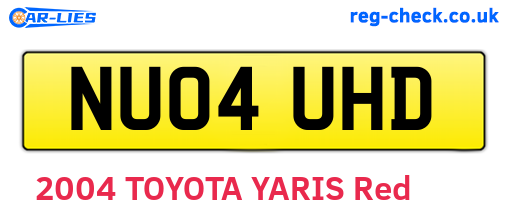 NU04UHD are the vehicle registration plates.