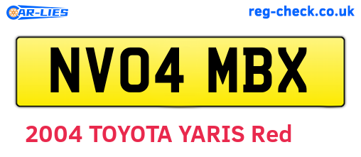 NV04MBX are the vehicle registration plates.