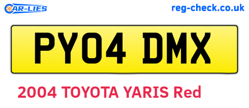 PY04DMX are the vehicle registration plates.