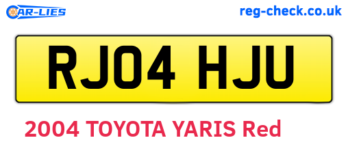 RJ04HJU are the vehicle registration plates.
