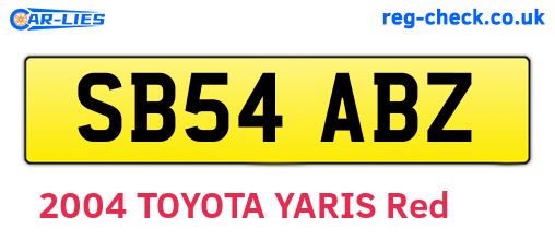 SB54ABZ are the vehicle registration plates.
