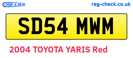 SD54MWM are the vehicle registration plates.