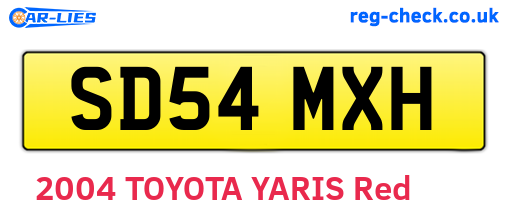 SD54MXH are the vehicle registration plates.