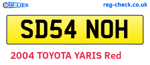 SD54NOH are the vehicle registration plates.