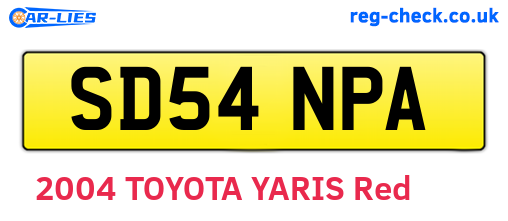SD54NPA are the vehicle registration plates.