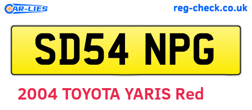 SD54NPG are the vehicle registration plates.