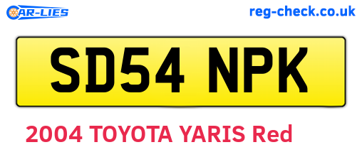 SD54NPK are the vehicle registration plates.