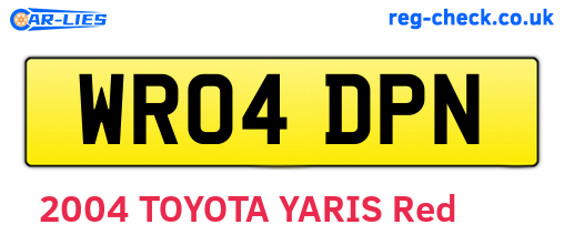 WR04DPN are the vehicle registration plates.
