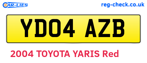 YD04AZB are the vehicle registration plates.