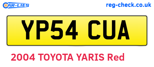 YP54CUA are the vehicle registration plates.