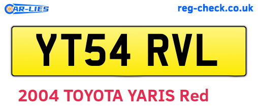 YT54RVL are the vehicle registration plates.