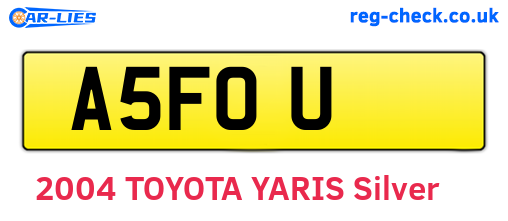 A5FOU are the vehicle registration plates.