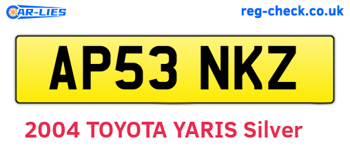 AP53NKZ are the vehicle registration plates.