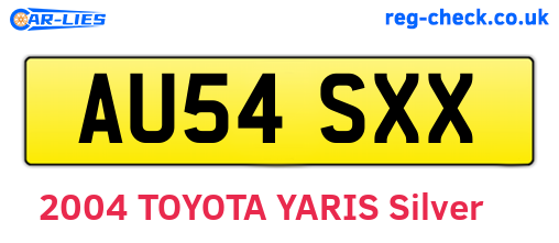 AU54SXX are the vehicle registration plates.