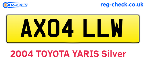 AX04LLW are the vehicle registration plates.