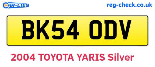 BK54ODV are the vehicle registration plates.