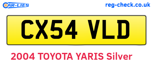 CX54VLD are the vehicle registration plates.