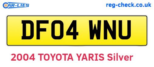 DF04WNU are the vehicle registration plates.