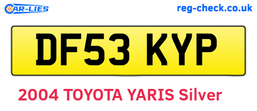 DF53KYP are the vehicle registration plates.