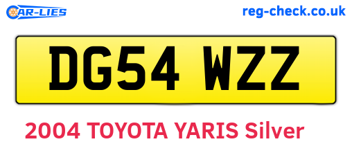 DG54WZZ are the vehicle registration plates.