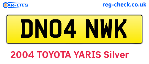 DN04NWK are the vehicle registration plates.