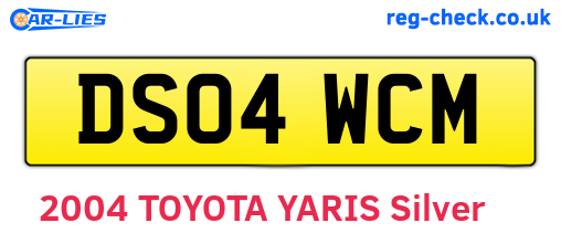 DS04WCM are the vehicle registration plates.