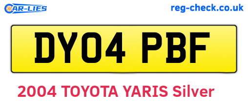 DY04PBF are the vehicle registration plates.