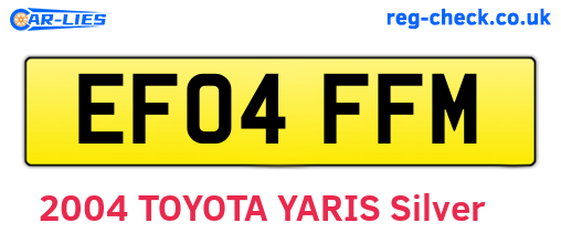 EF04FFM are the vehicle registration plates.
