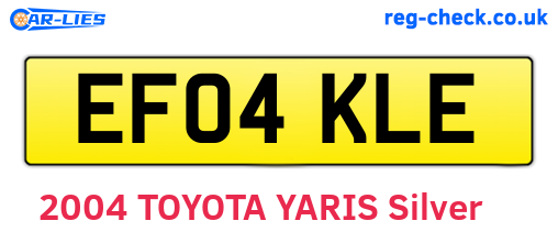 EF04KLE are the vehicle registration plates.
