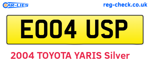 EO04USP are the vehicle registration plates.