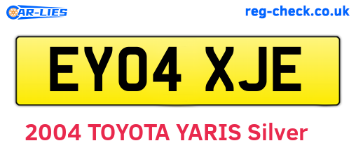 EY04XJE are the vehicle registration plates.