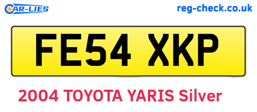 FE54XKP are the vehicle registration plates.