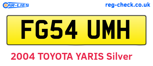 FG54UMH are the vehicle registration plates.