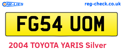 FG54UOM are the vehicle registration plates.