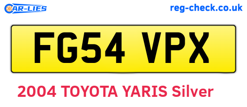 FG54VPX are the vehicle registration plates.
